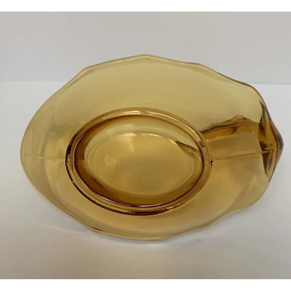 Vintage Viking Amber Swan Candy Dish with Rippled Edges - Picture 6 of 6